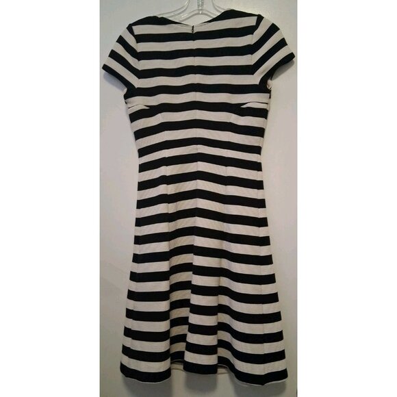 Boden Maggie Ottoman Short Dress Black & White Striped A-Line 2P Nautical - Picture 6 of 7